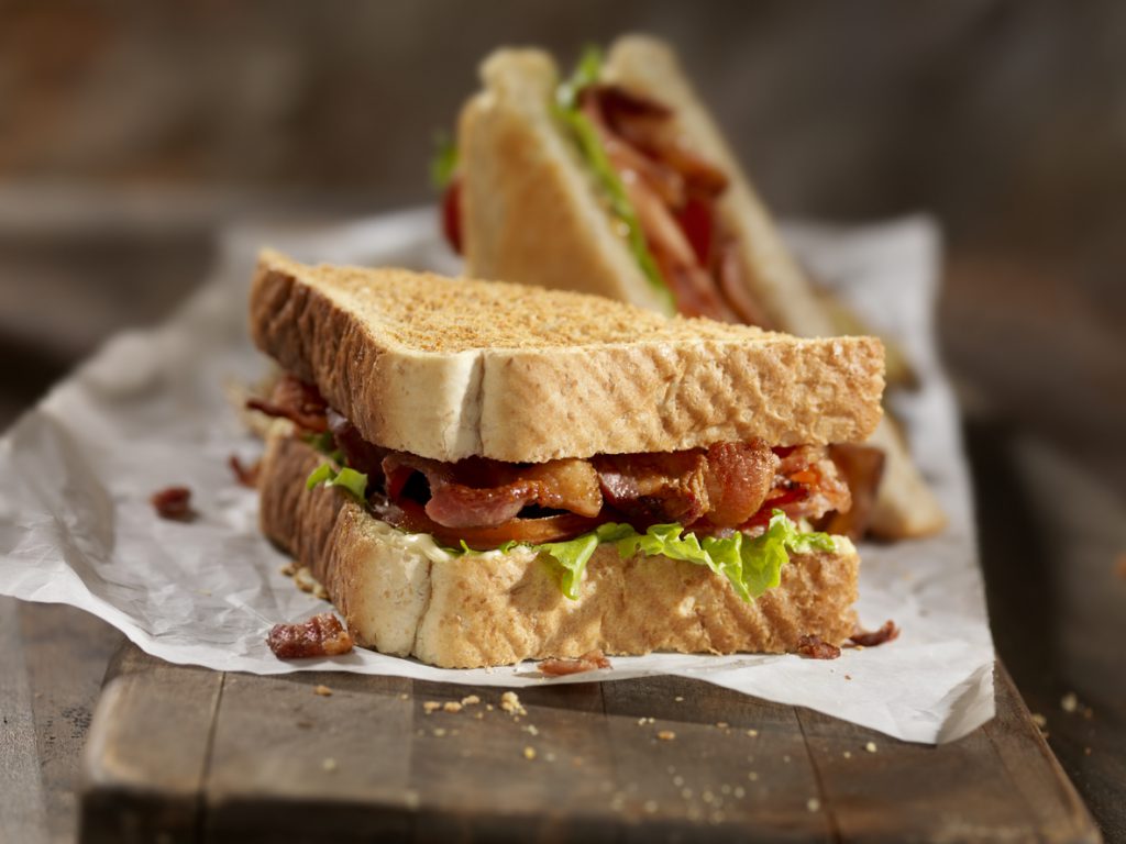 Bacon, Lettuce and Tomato Sandwich with Mayo and French Fries